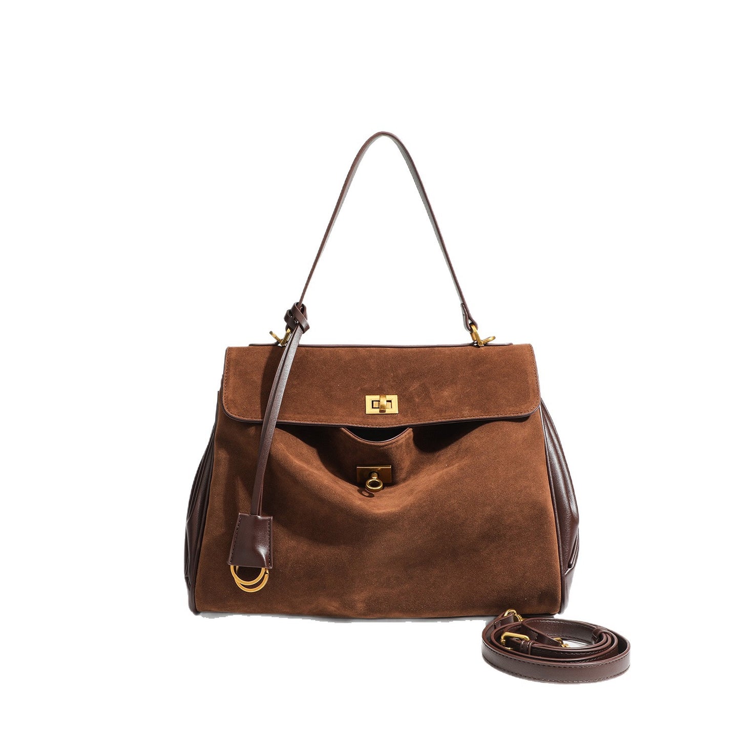 Women's Genuine Leather Deerskin Veet Large Capacity Underarm Matte Tote Bag