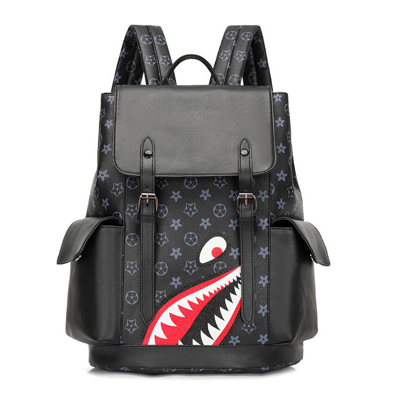 Men's Fashion Presbyopic Soft Leather Large Capacity Backpacks