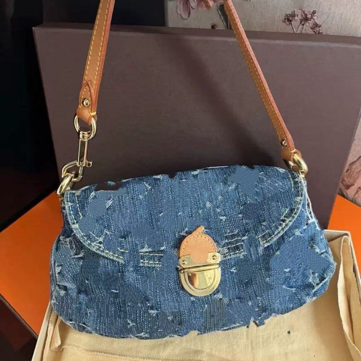Donkey Underarm Denim Ingot Dumpling Twist Shoulder Bags