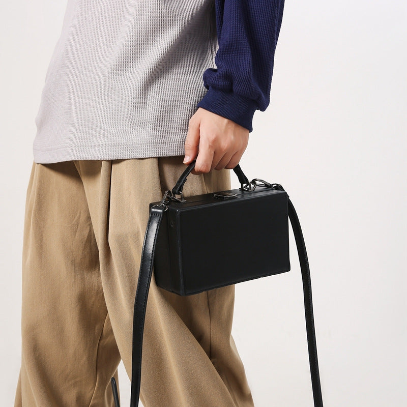 Men's Fashion Box Street Popular Korean Style Hardshell Men's Messenger Bag