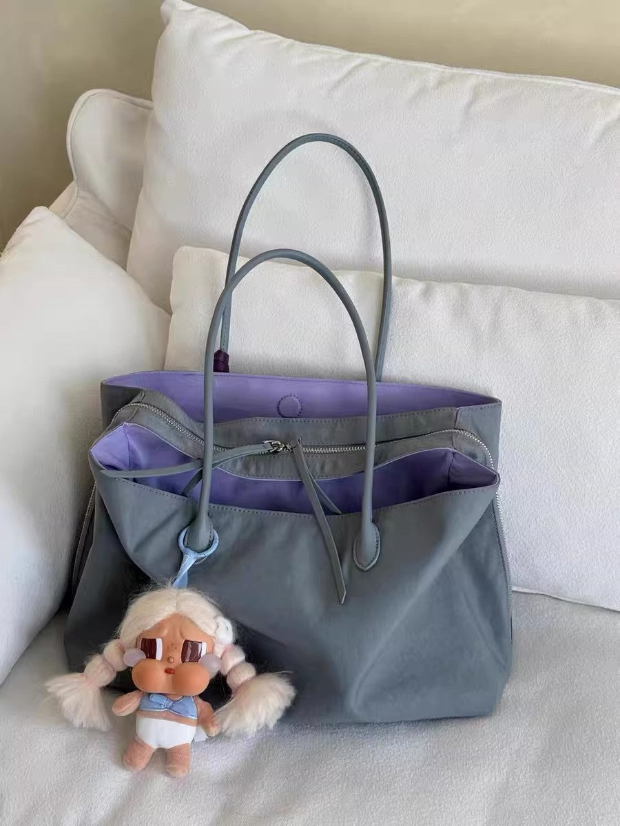 Women's Niche Contrast Color Light Nylon Large Capacity Women's Shoulder Bag
