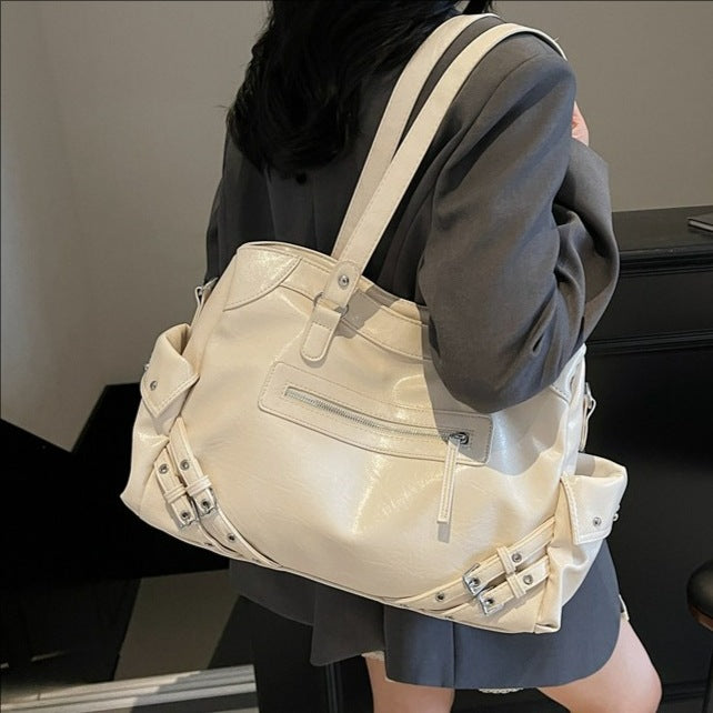 Women's Niche Cool Motorcycle Trendy Large Capacity Women's Shoulder Bag