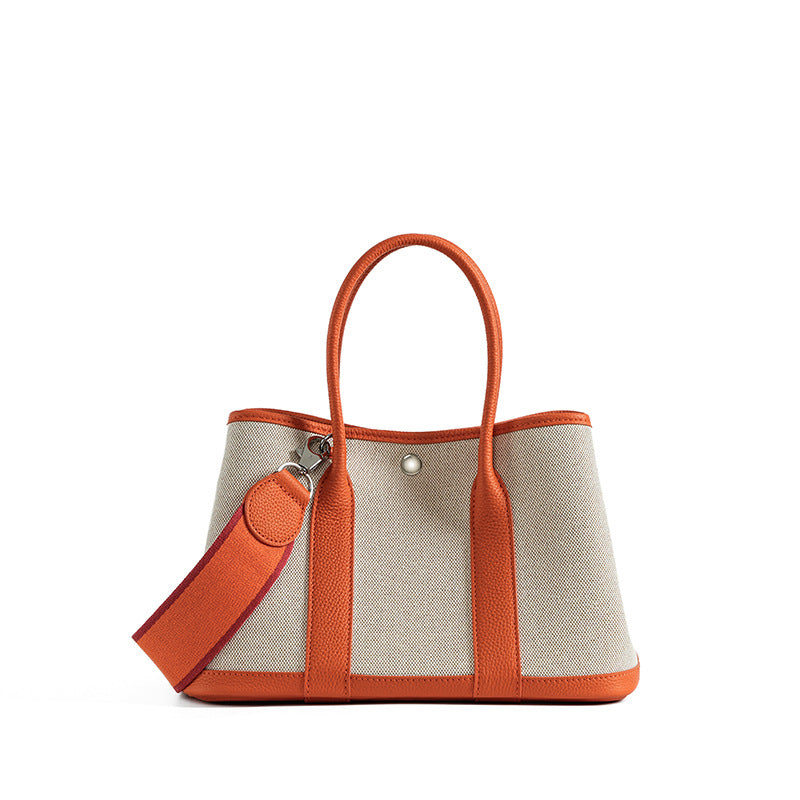 Women's High Sense Leather Genuine Large Capacity Canvas Women's Handbag