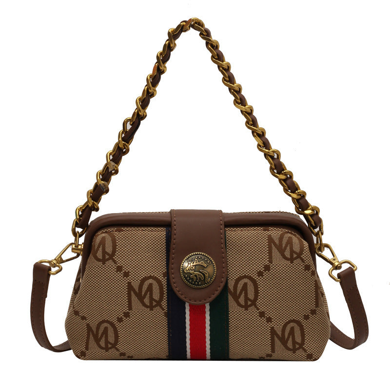 Women's Underarm Striped Retro Clip French Classic Shoulder Bags
