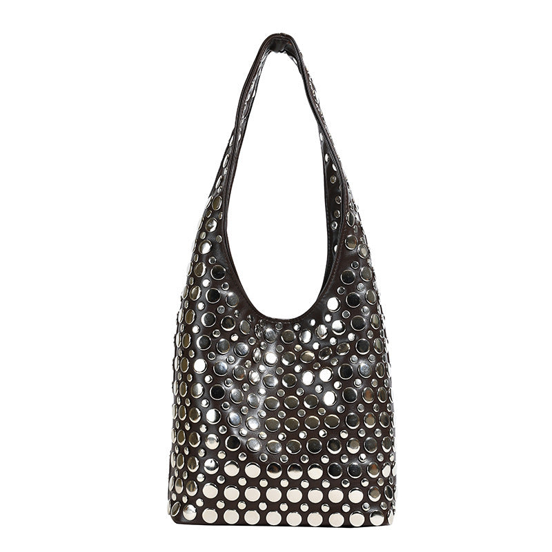 About Posture Leisure Cool Personality Dot Rivet Women's Shoulder Bag