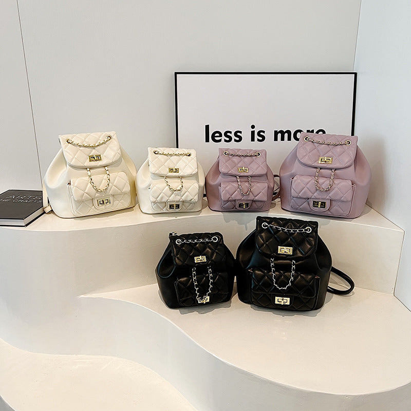 Women's Rhombus Chain Spring Trendy Fashion Simple Women's Backpack