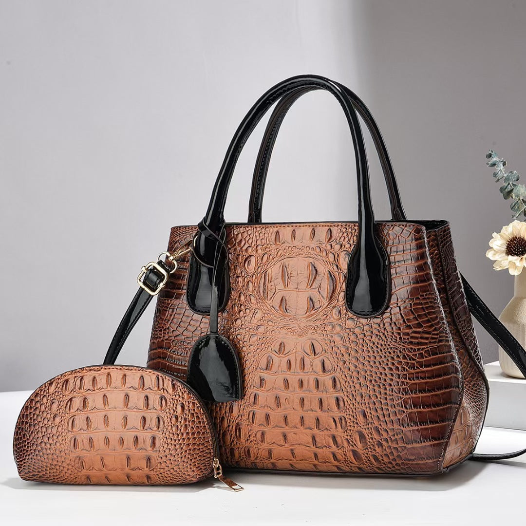 Women's Fashionable Large Capacity Crocodile Pattern Women's Handbag