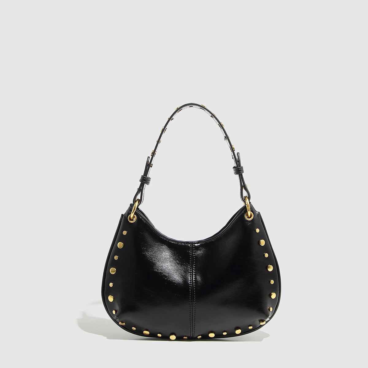 Women's Fashion Trend Underarm Rivet Chain Boston Bags