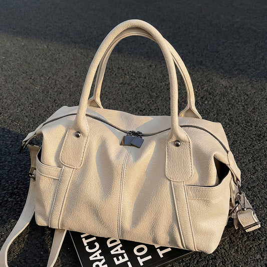 Large Capacity Female Height Textured Retro Handbags
