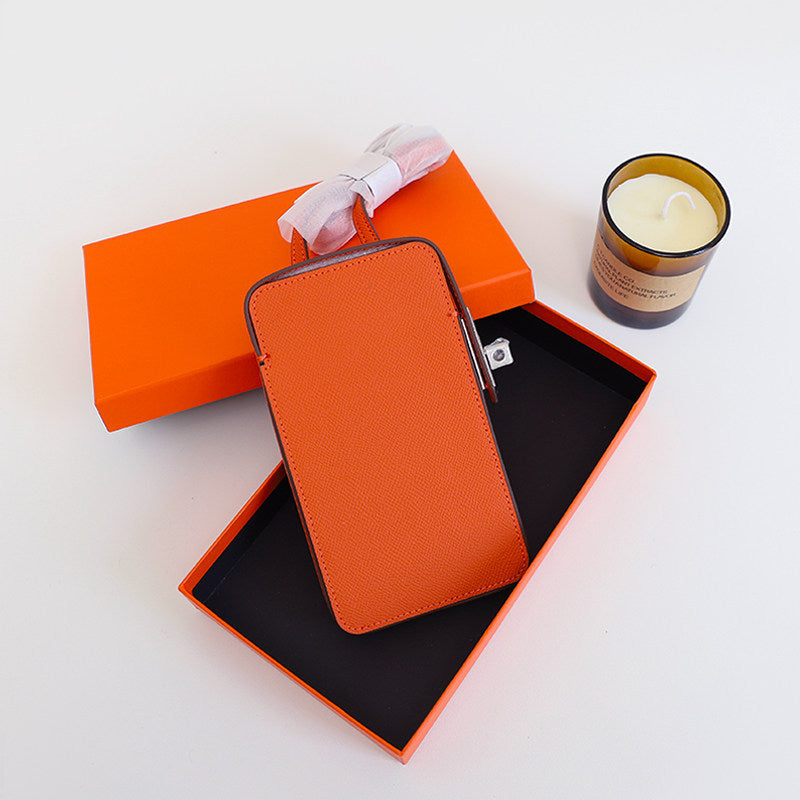 Women's Leather Twist Vertical Box Solid Color Mobile Phone Bag
