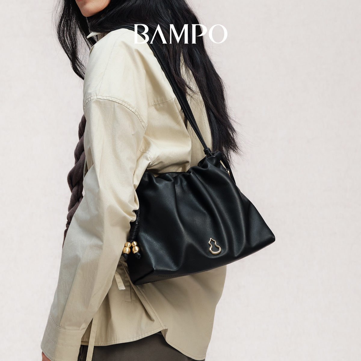 Dong Half Slope Cloud First Layer Cowhide Underarm Women's Shoulder Bag