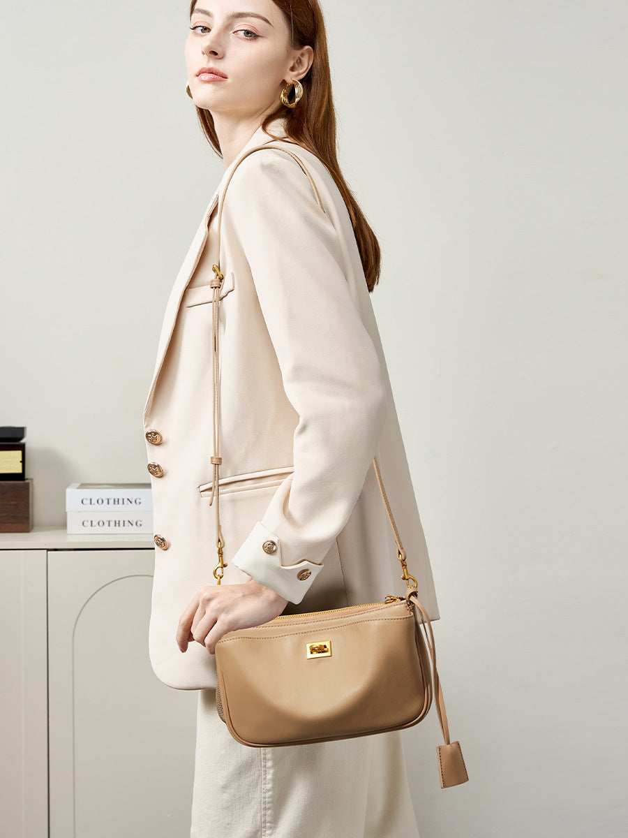 Women's Style Genuine Leather High-grade Portable Commuter First Layer Underarm Bag