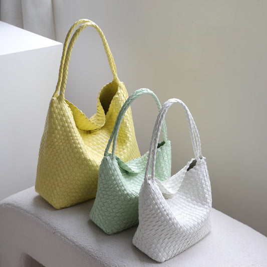 Women's Leather Hand-woven Large Capacity Totes Stylish Bags