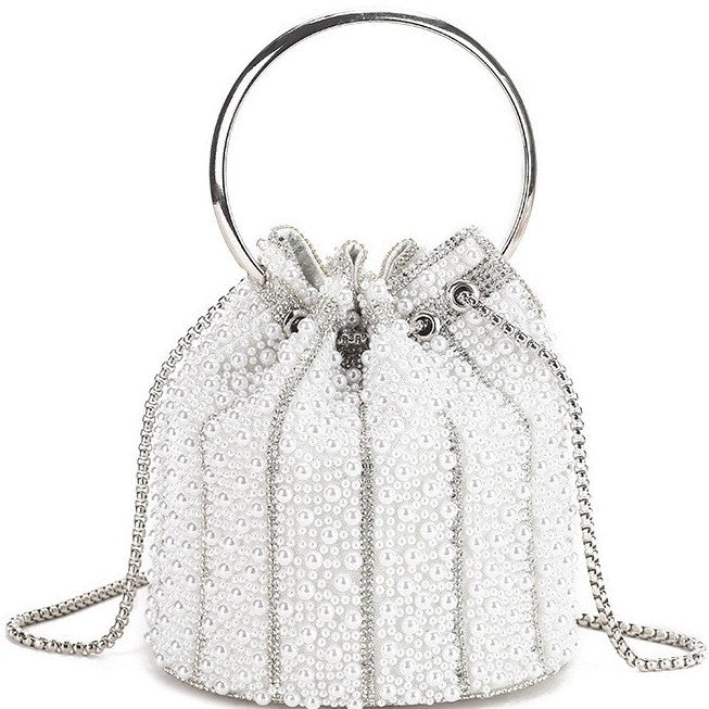 Women's Light Luxury Pearl Hand Versatile High-grade Chain Bucket Bag