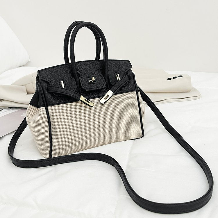 Women's Stylish Textured Kelly Popular Korean Portable Platinum Women's Shoulder Bag