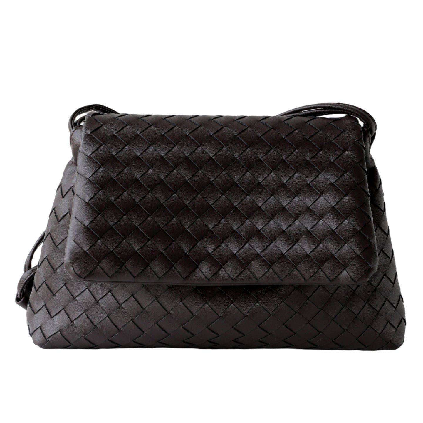 Women's High-grade Flip Hand-woven Commuter Leather Large Capacity Garbage Women's Shoulder Bag
