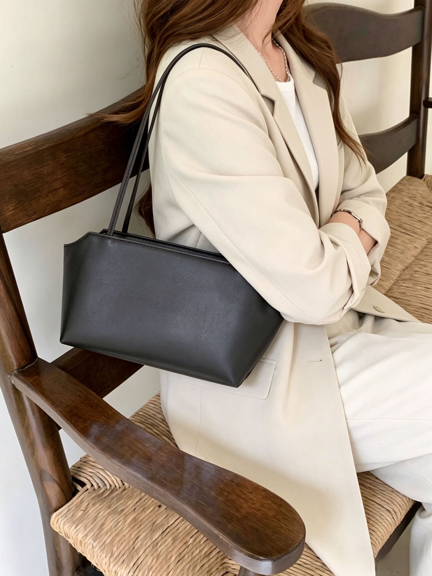 Outside Sheepskin Korean Style Minimalist Fashion Commuter Underarm Bag