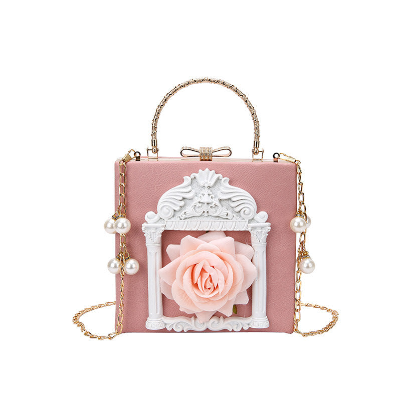 Women's Dinner Retro Diamonds Pearl Chain Fashion Women's Messenger Bag