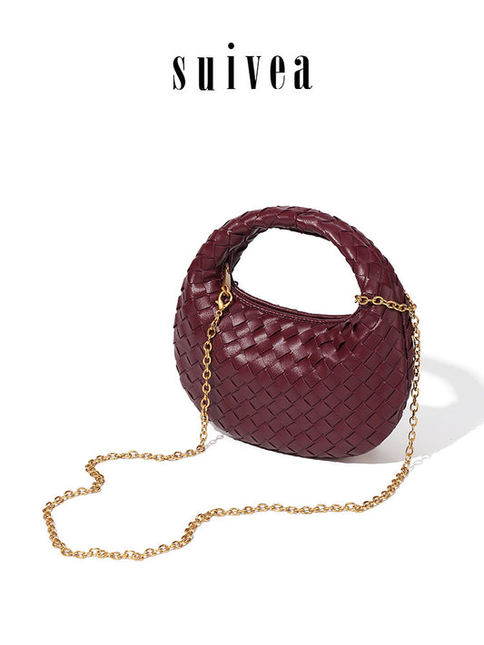 Luxury Fashion Hand-woven Croissant Mini Hand Chain Exquisite Bags