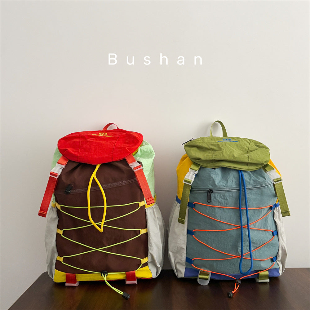 Dopamine Contrast Color Detachable Mori Leisure Sports Backpack