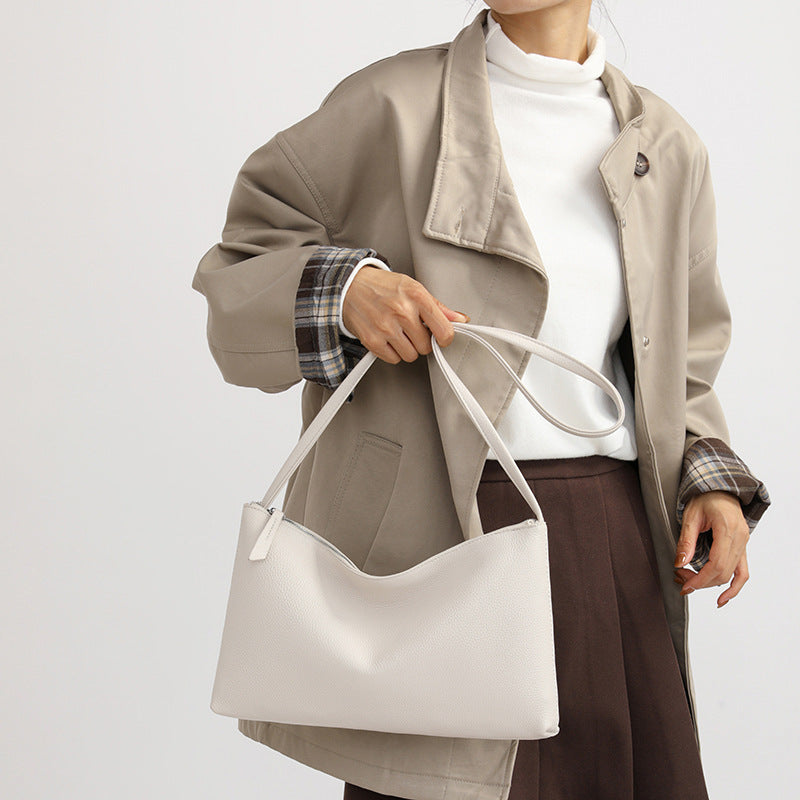 Women's Genuine Leather Large Capacity Totes Korean Style Simple Women's Messenger Bag