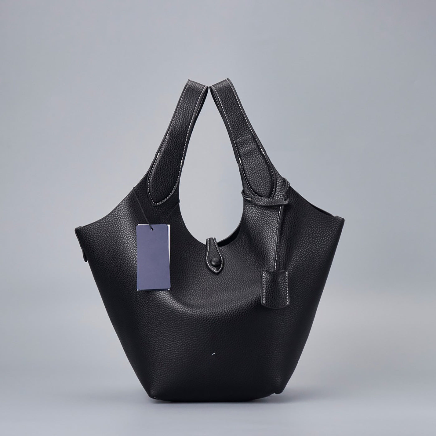Single Fashion Soft Litchi Grain Cow Leather Tote Bags