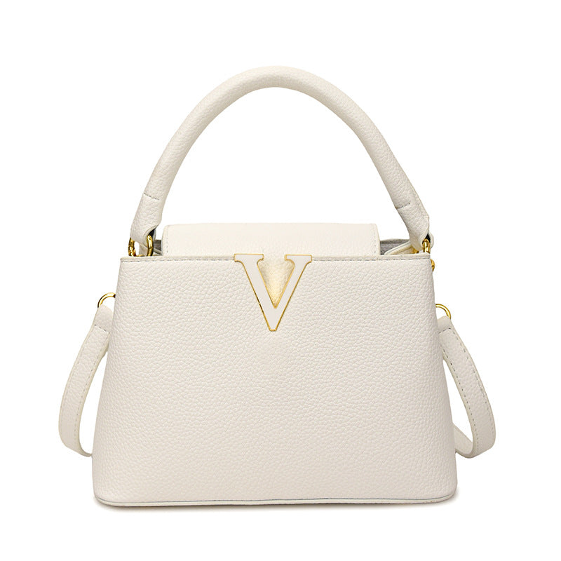 Women's Lychee Pattern Autumn Fashion Detachable Strap Shoulder Bags