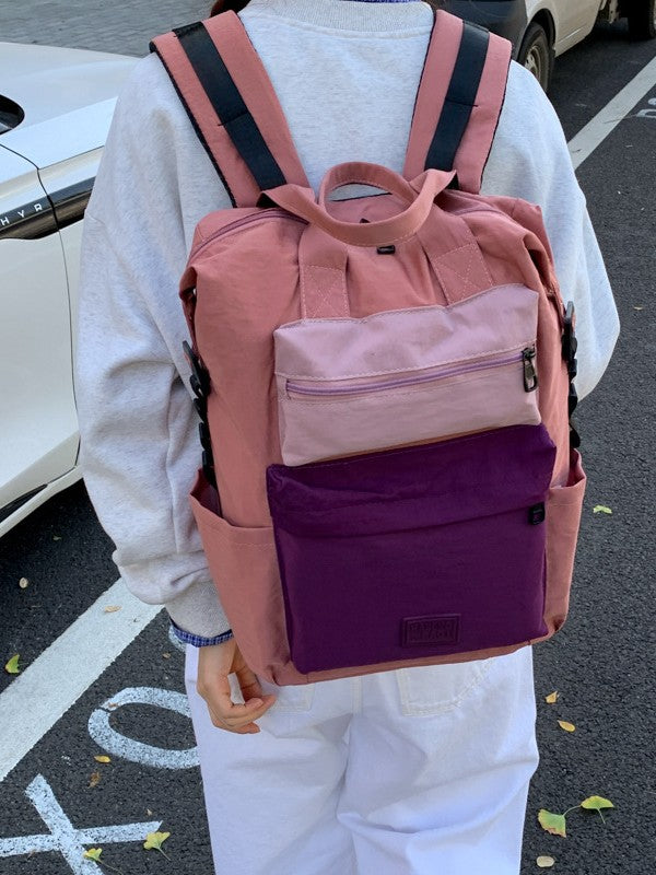 Women's Korean Style Good-looking Niche Contrast Color Atmosphere Lightweight Commuter Backpacks