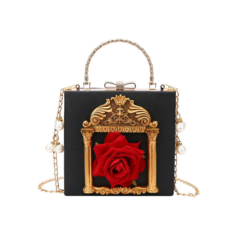 Women's Dinner Retro Diamonds Pearl Chain Fashion Women's Messenger Bag
