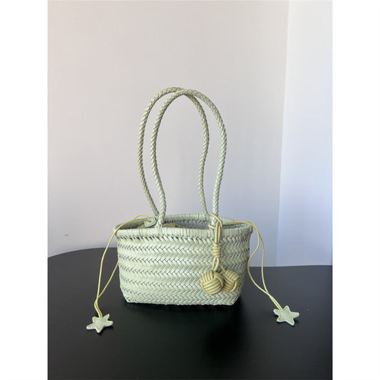 Women's Vegetable Basket Portable Underarm Solid Color High Bags