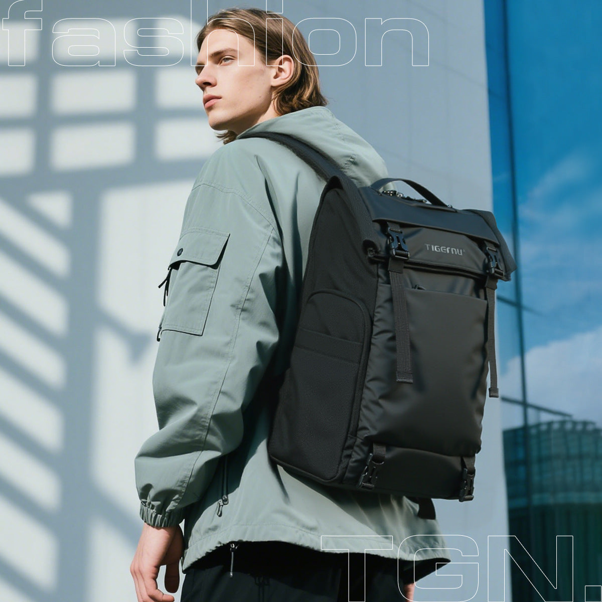 Slouchy Men's High-grade Lightweight Business Commute Leisure Backpack