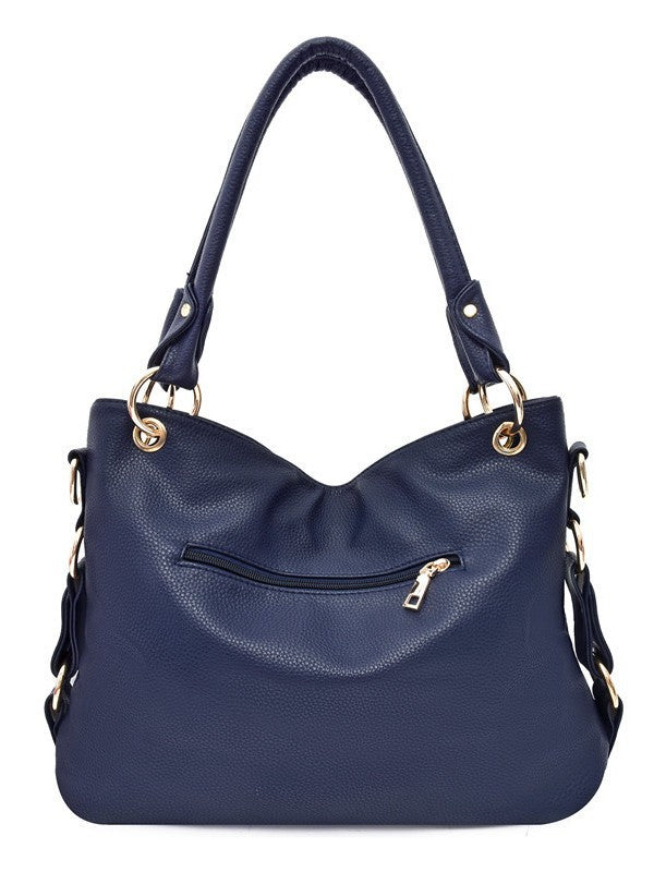Women's Soft Leather Fashion Trendy Patchwork Big Shoulder Bags