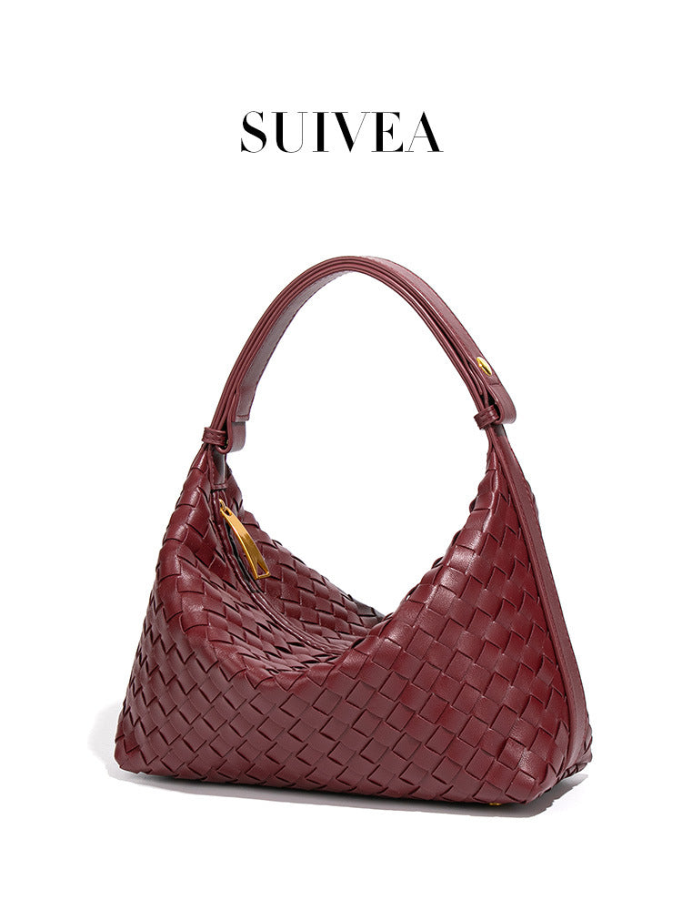 Women's Large Capacity Underarm Design Woven Simple Style Women's Handbag