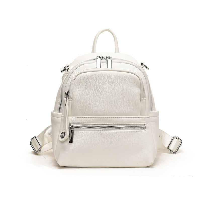 Women's Solid Color Soft Leather High-grade Fashion Trendy Lightweight Women's Backpack