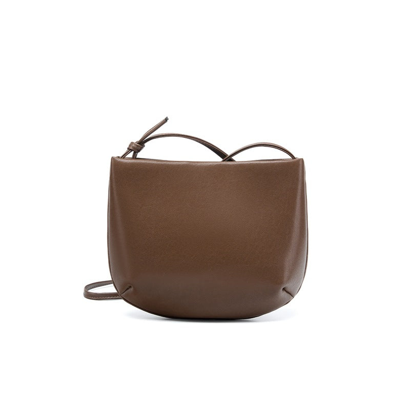 Women's Saddle Simple Commute High-grade Summer Versatile Genuine Leather Women's Messenger Bag