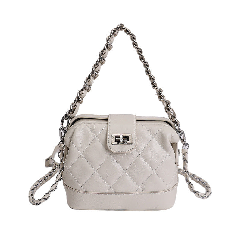 Spring High-grade Retro Minority Portable Korean Fashion Rhombus Women's Shoulder Bag