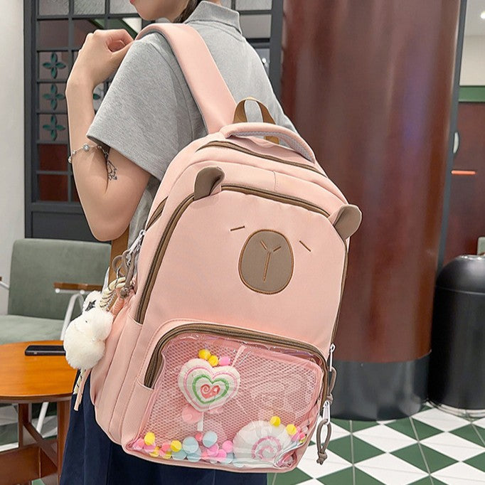Cartoon Niche Design Two-dimensional Transparent Layer Backpacks