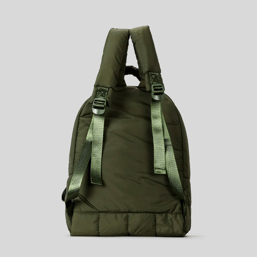 Women's Rhombus Quilted Feeding Cotton Nylon Puff Backpacks