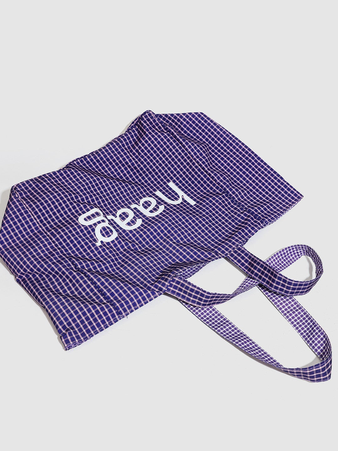 Plaid Purple Simple Large Capacity Letter Tote Bags