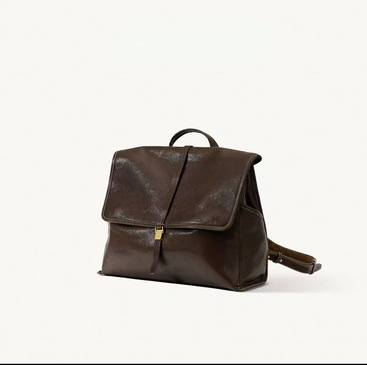 Mountain Vegetable Tanned Sheepskin Series Simple Large Capacity Lightweight Backpacks