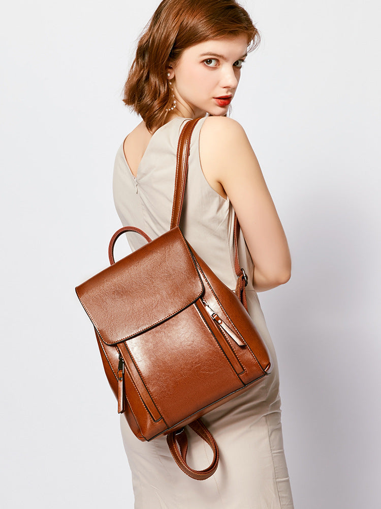 Pretty Women's Join First Layer Cowhide Backpacks