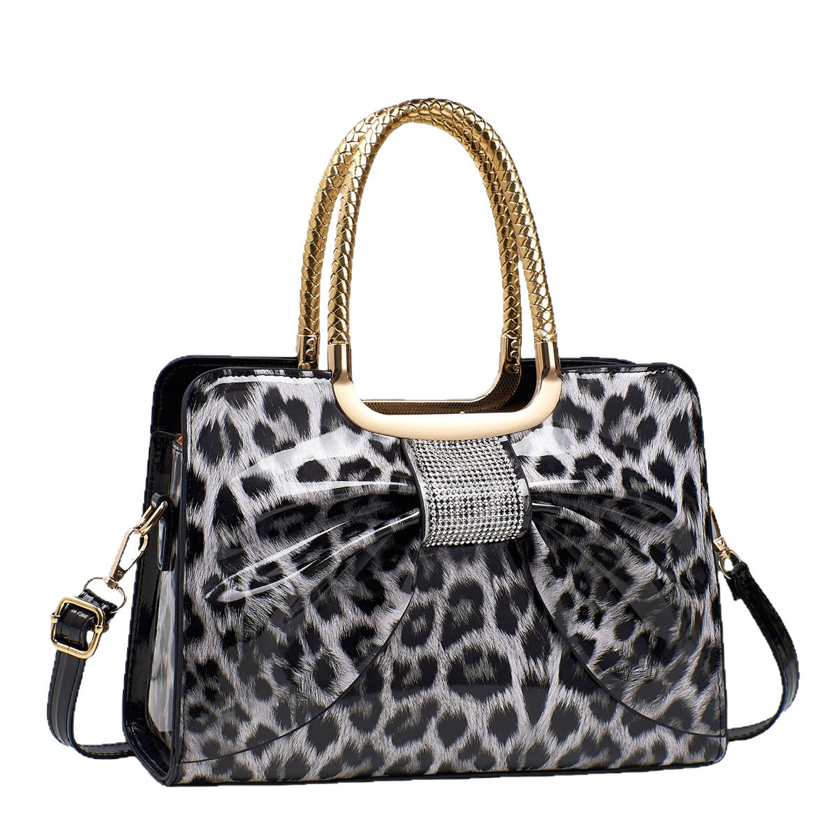 Women's Temperament Wild Elegant Bowknot Leopard Print Handbags