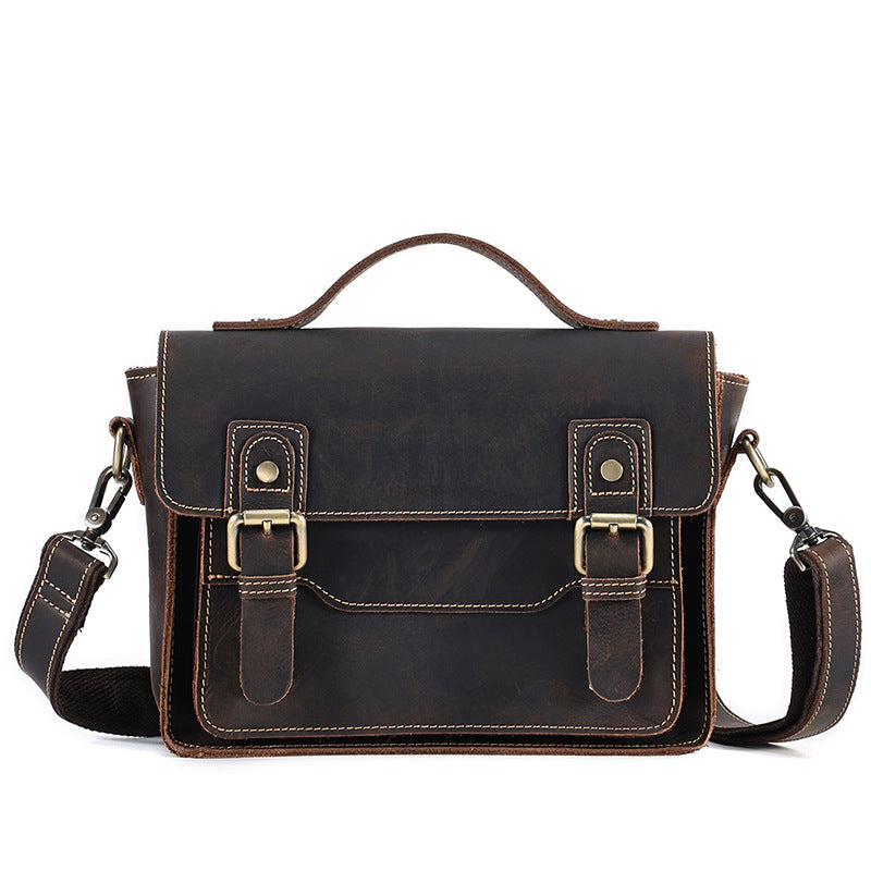 Men's Crazy Horse Leather Commuter Genuine Portable Shoulder Bags
