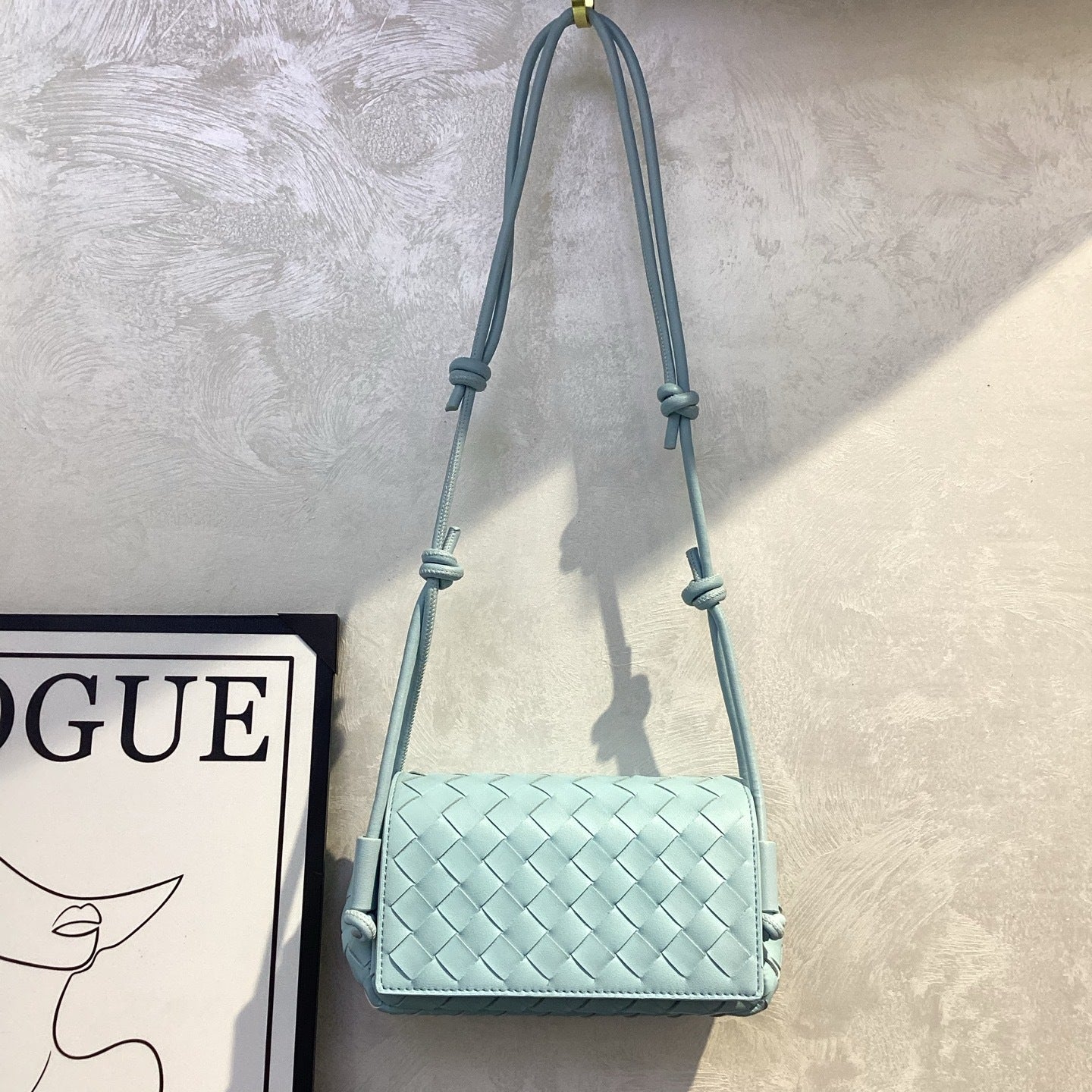 High Quality Knotted Hand-woven Genuine Leather Small Square Bags