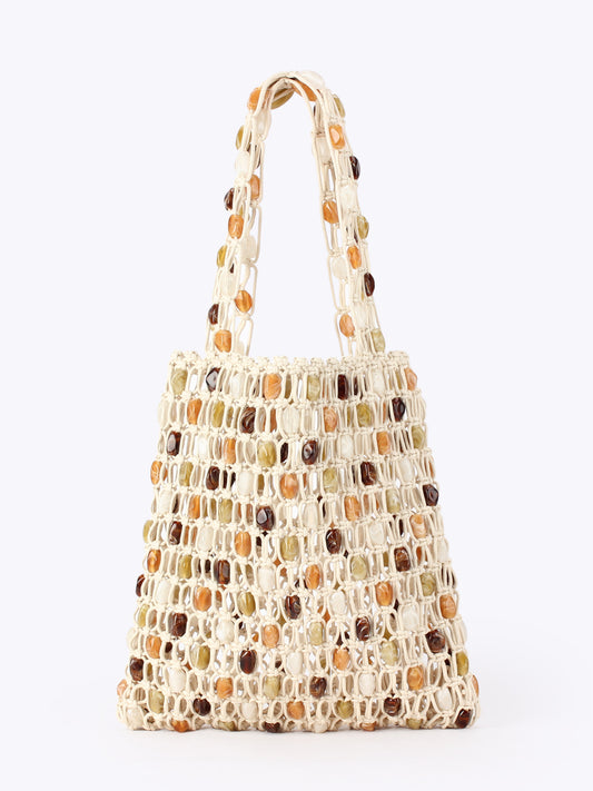 Women's Hand-woven Design Beaded High-grade Retro Large Women's Handbag