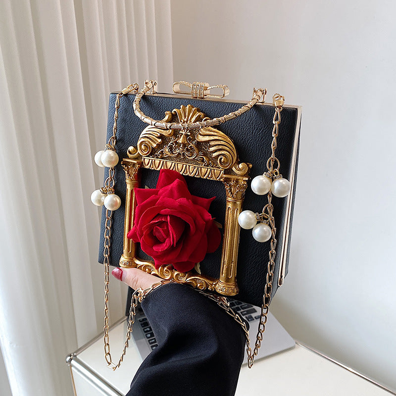 Women's Dinner Retro Diamonds Pearl Chain Fashion Women's Messenger Bag