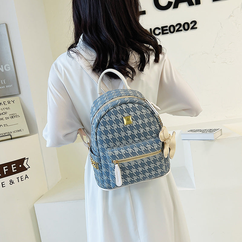 Women's Color Matching Fashion Cute Pendant Commuter Women's Backpack
