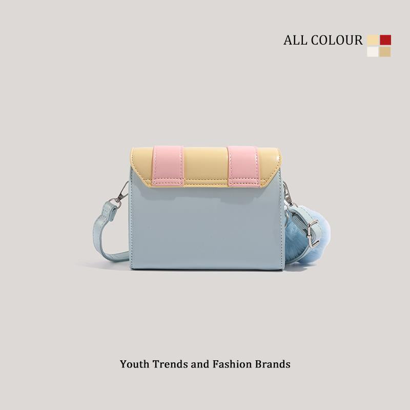 Women's Best Selling Stylish Good Texture Design Cambridge Contrast Color Small Square Bags