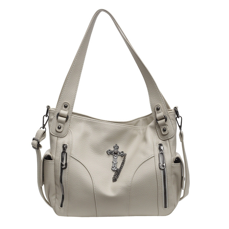 Women's Large Capacity Cross Chain Motorcycle Loose Women's Shoulder Bag