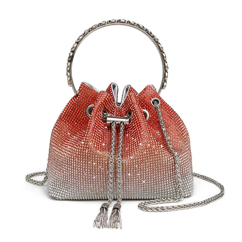 Retro Live Broadcast Rhinestone Hand Portable Women's Messenger Bag